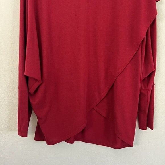 Kate & Mallory Red Stretch Rayon Dolman Sleeved Tulip Wrap Knit Pullover Size XL - Picture 8 of 10